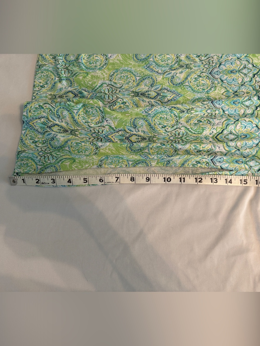 J. Jill Green, Blue, White & Aqua Maxi Dress. 95% Rayon. Size L. - Picture 6 of 6